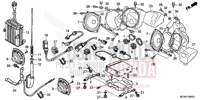 APPAREIL AUDIO (GL1800C/D/E/F/G/H) de Gold Wing PEARL FADELESS WHITE (NH341) 2014